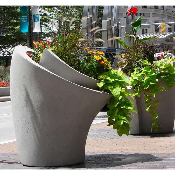 large cement plant pot Spiral Wrap Cement Planter, 48in