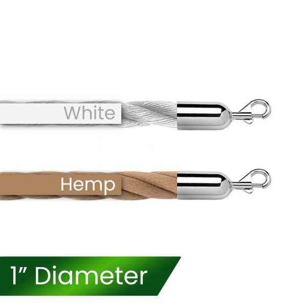 1" Twisted Polypro Stanchion Ropes 2 to 10 Foot Stanchion Ropes Epic Crowd Control