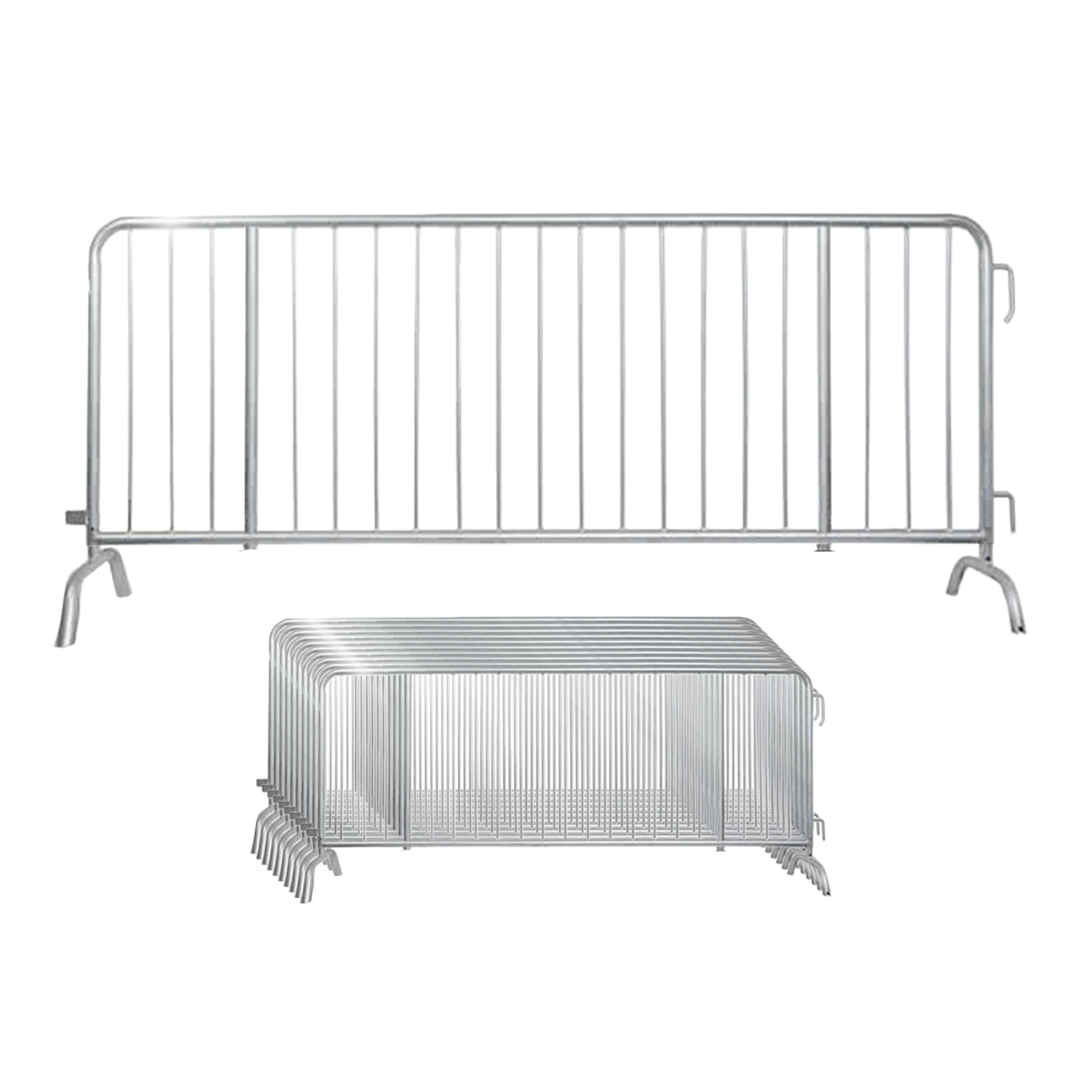 10 Galvanized Steel Barricades Bridge Crowd Control Barriers 1" Frame
