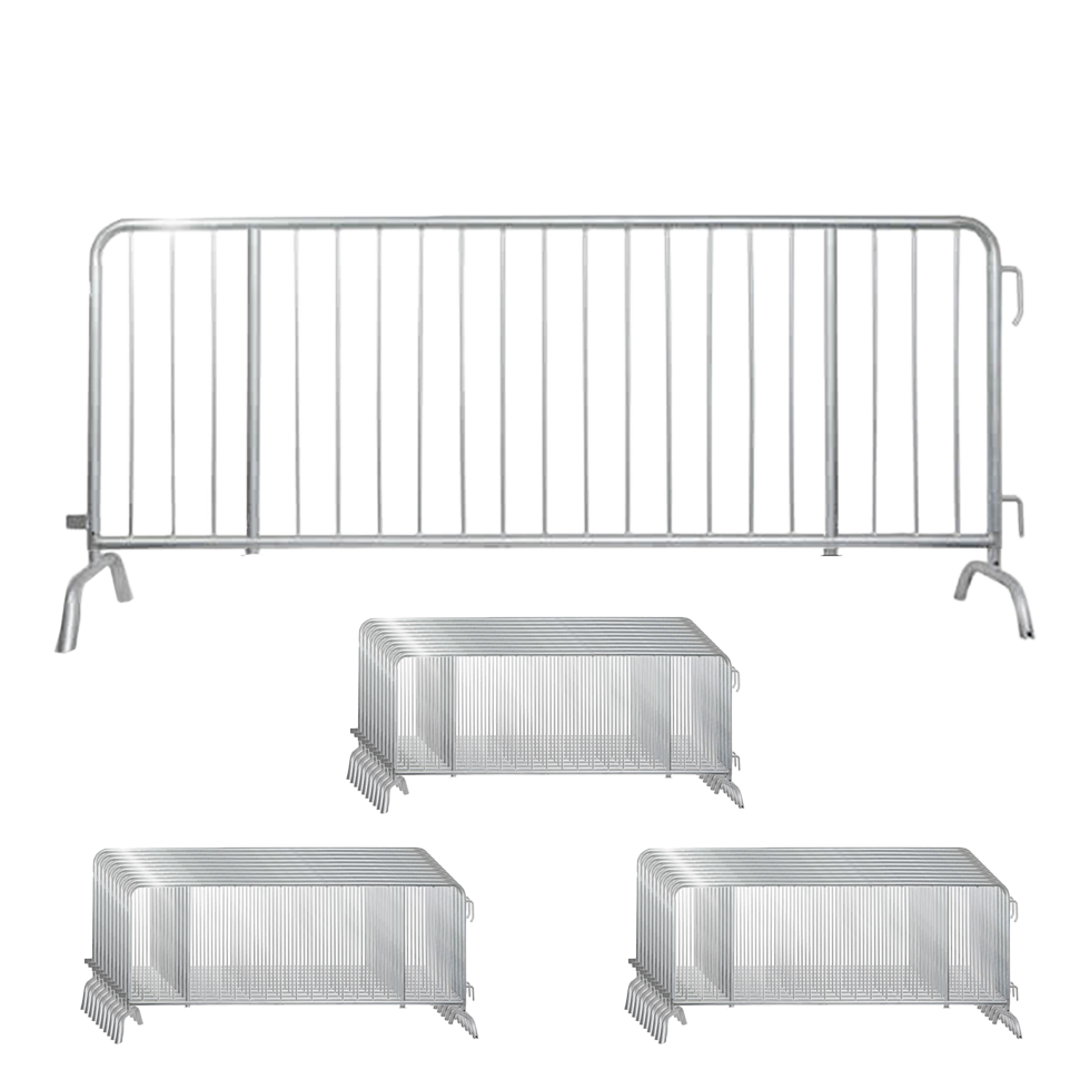 30  Galvanized Steel Barricades Crowd Control Barriers 1" Frame Bridge