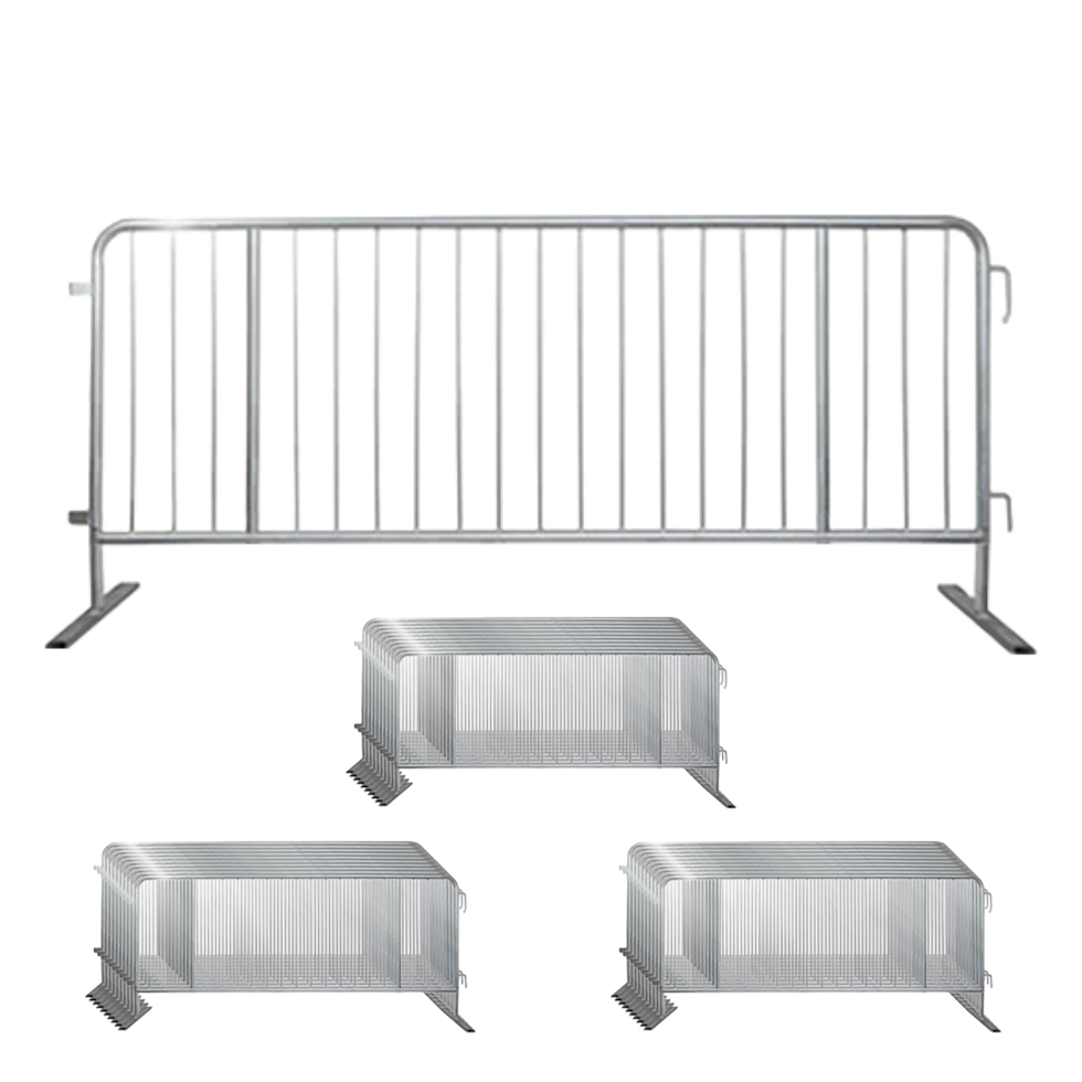 30  Galvanized Steel Barricades Crowd Control Barriers 1" Frame Flat