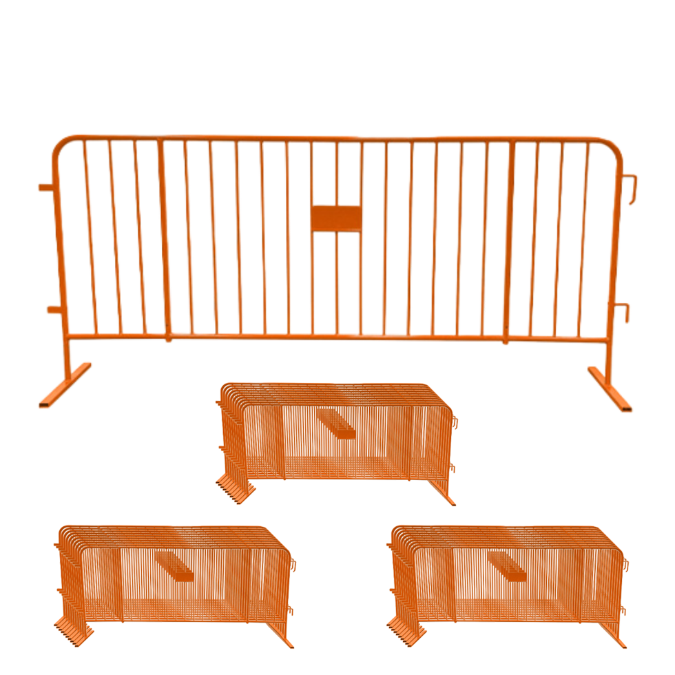 30  Orange Steel Barricades Crowd Control Barriers 1" Frame