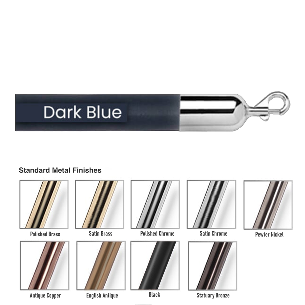 1.5" Naugahyde Stanchion Ropes 8 Foot Long (Faux Leather)