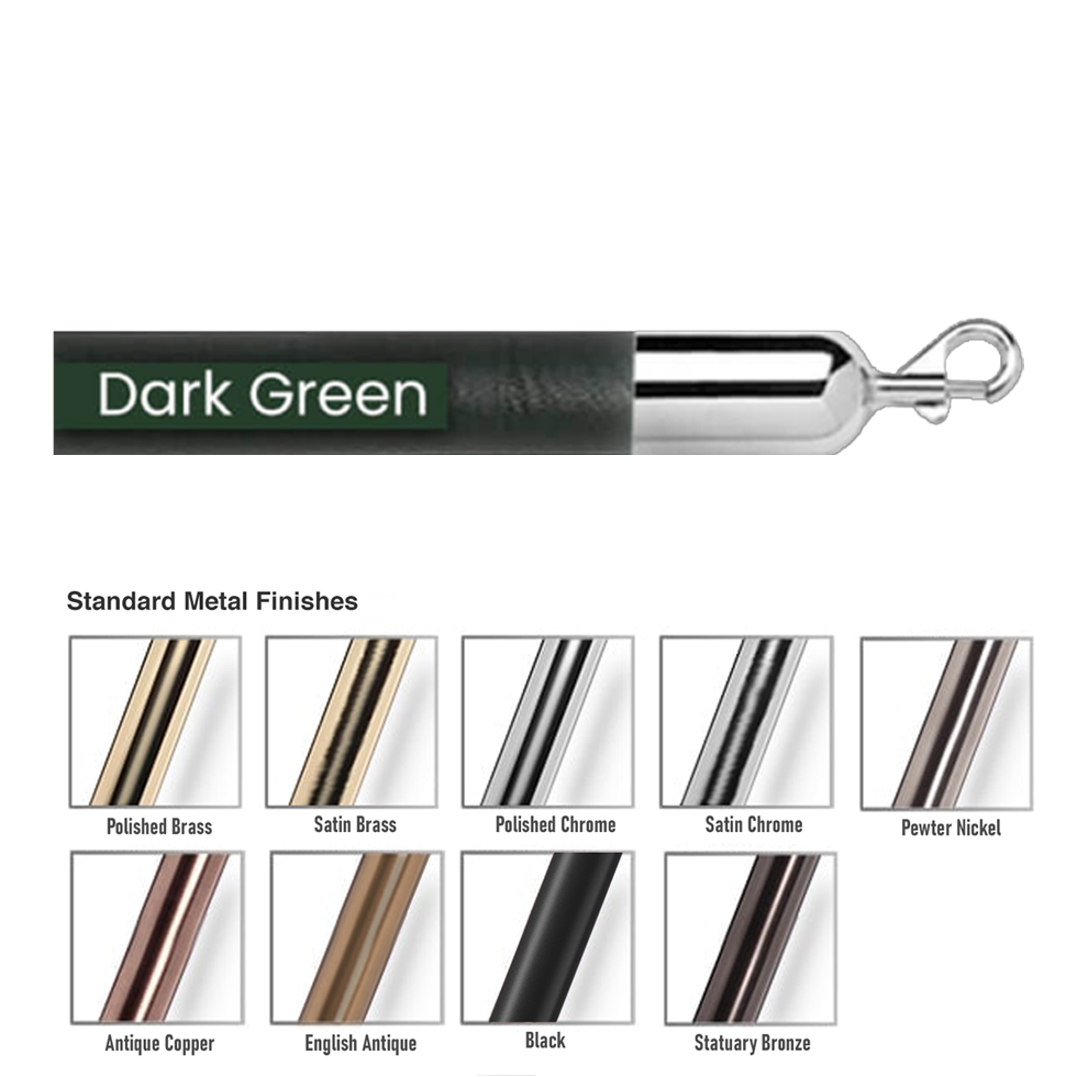 1.5" Naugahyde Stanchion Ropes 8 Foot Long (Faux Leather)