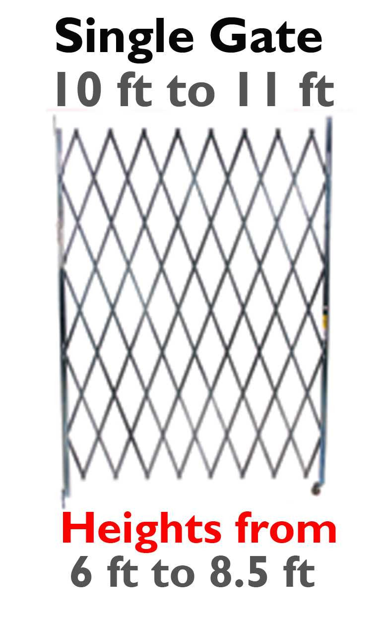 10-11 Foot Wide Single Fixed Gate Accordion Gates Epic Crowd Control