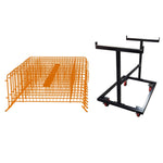 10 Orange Crowd Control Barriers & Barricade Cart Steel Barricades Epic Crowd Control