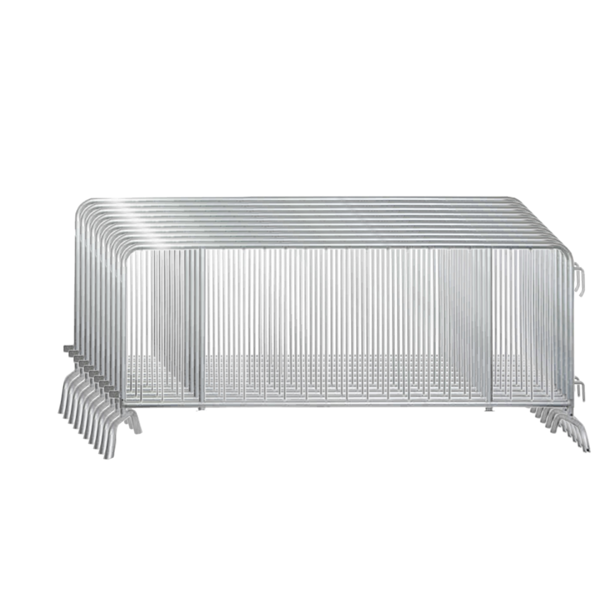 10 Galvanized Steel Barricades Bridge Crowd Control Barriers 1" Frame