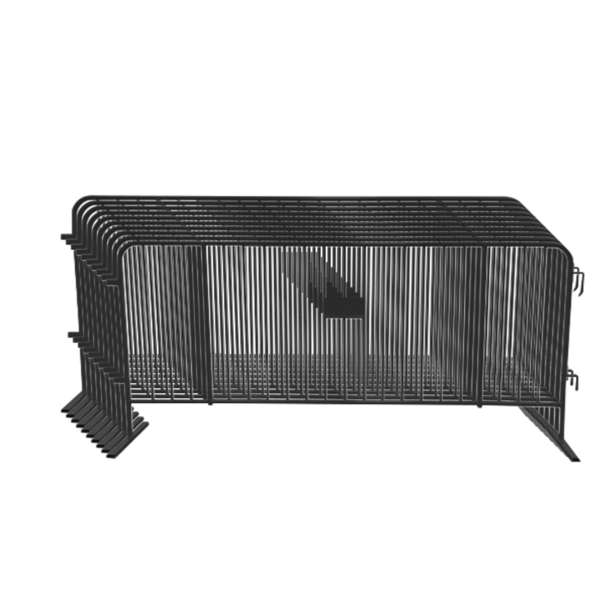 10 Black Steel Barricades Crowd Control Barriers 1" Frame