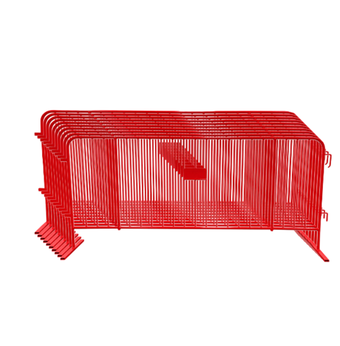 10 Red Steel Barricades Crowd Control Barriers 1" Frame