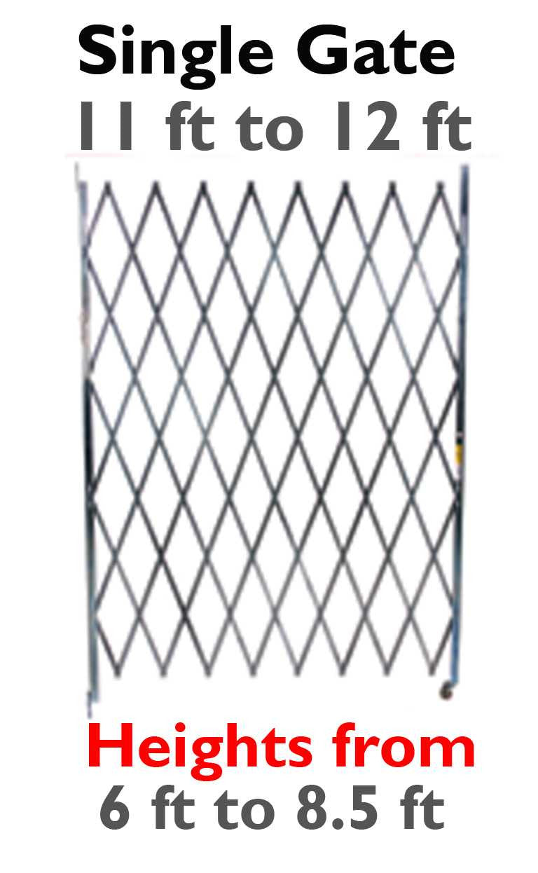 11-12 Foot Wide Single Fixed Gate Accordion Gates Epic Crowd Control