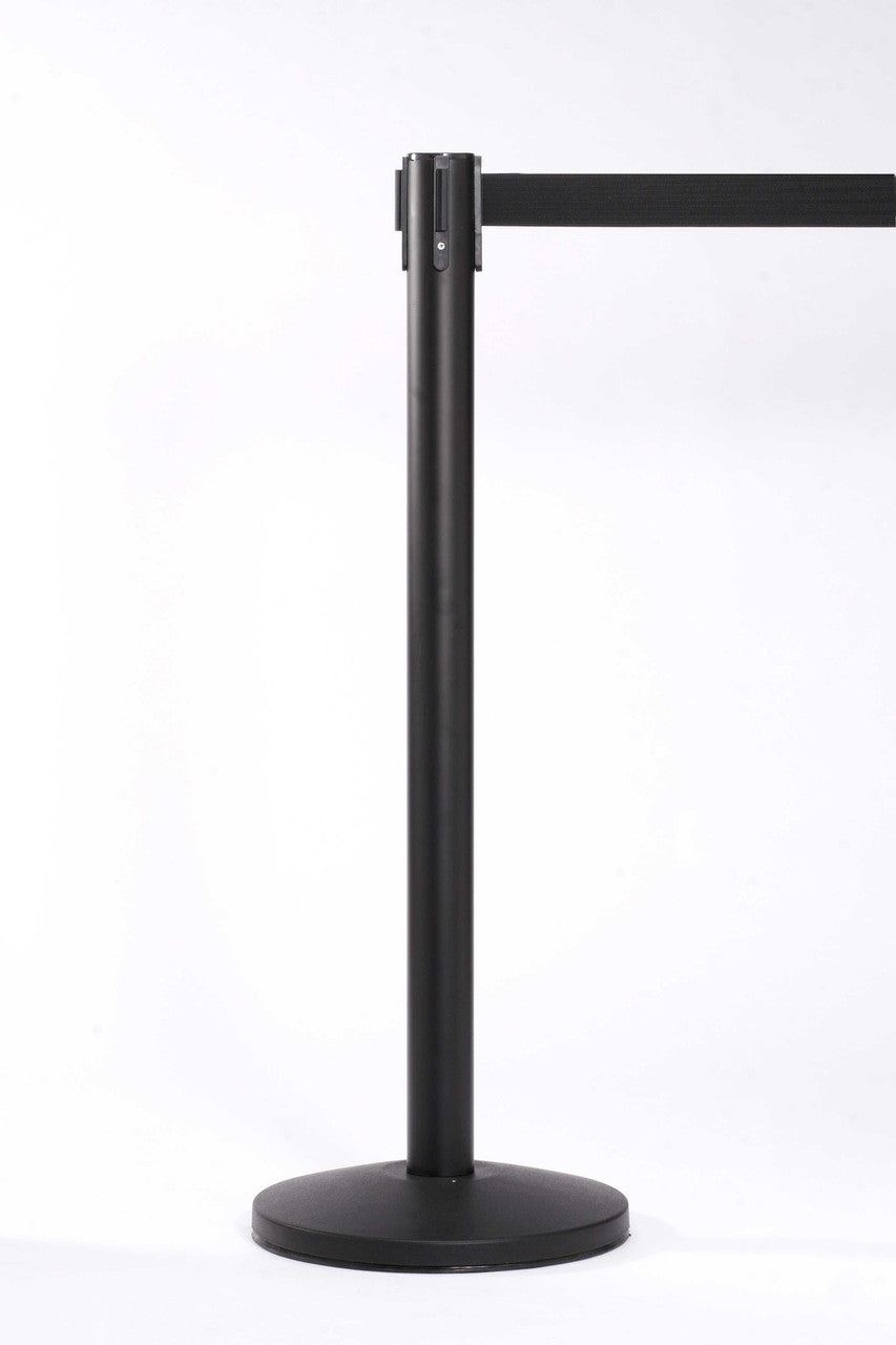 12 Pack & Cart | Black Retractable Belt Barrier Stanchions Stanchions Epic Crowd Control