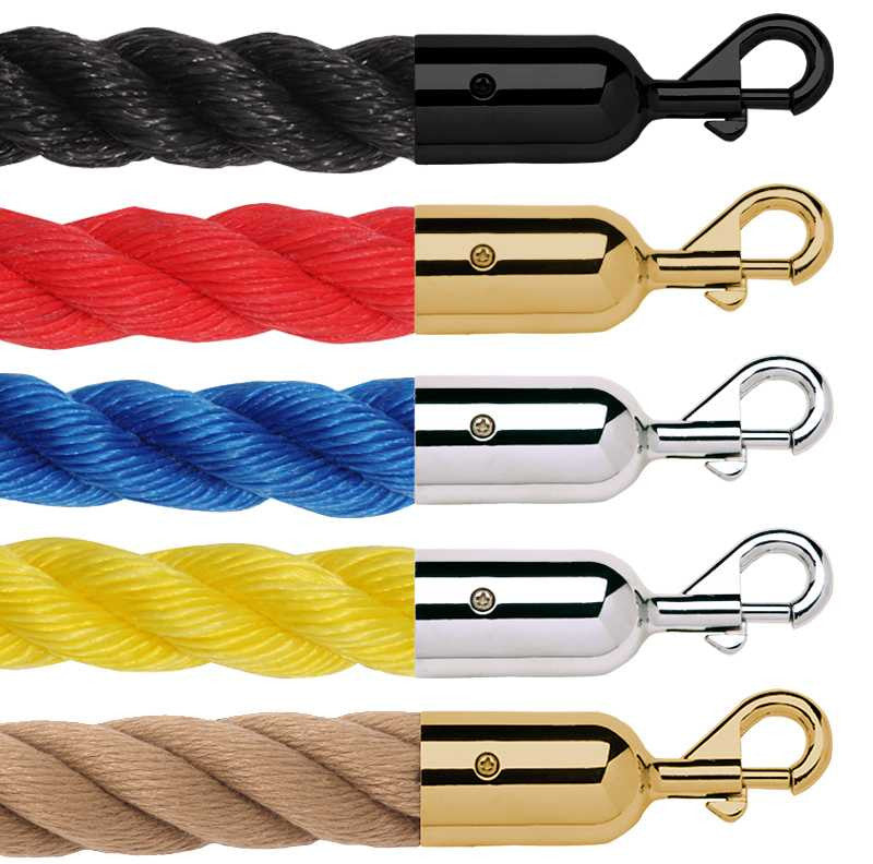 1.5" Twisted Polypropylene Stanchion Ropes 2 to 10 Foot Stanchion Ropes Epic Crowd Control