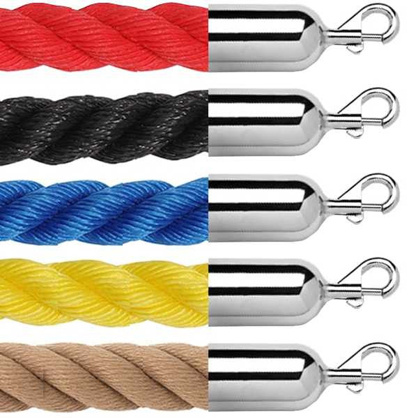 1.5" Twisted Polypropylene Stanchion Ropes 2 to 10 Foot Stanchion Ropes Epic Crowd Control