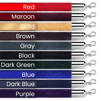 1.5" Velour Stanchion Ropes 2 to 12 Feet Long