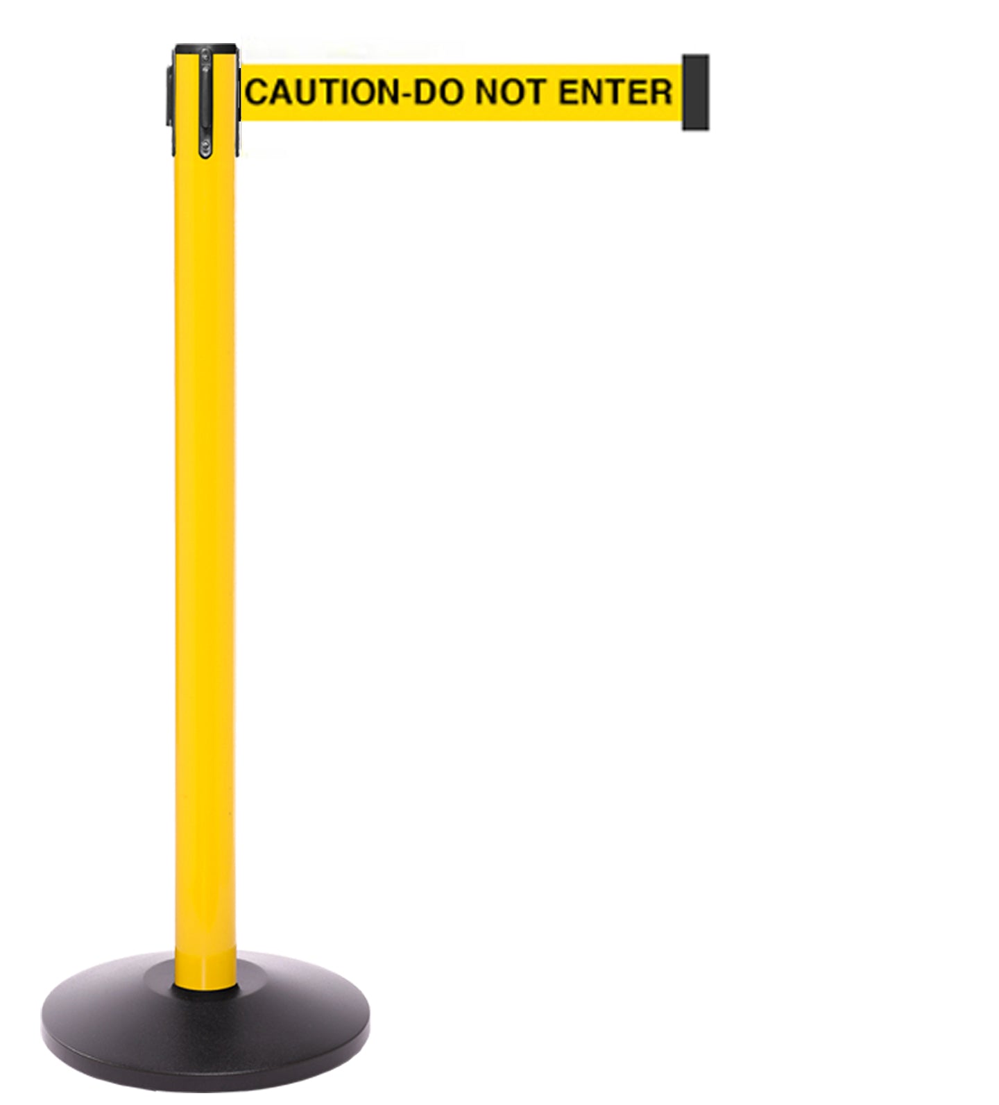 Yellow Retractable Belt Barrier Stanchion 10 / 11 / 13 Foot Belts