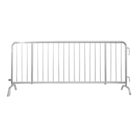 8.5 Foot Heavy Duty Steel Barricades with Bridge Bases | Crowd Control Barriers