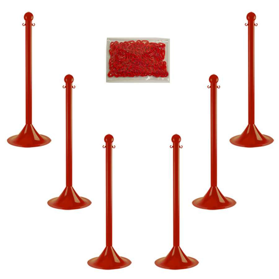 2" Light Duty Plastic Stanchion and Chain Kit Plastic Stanchion Bundles & Kits Epic Crowd Control