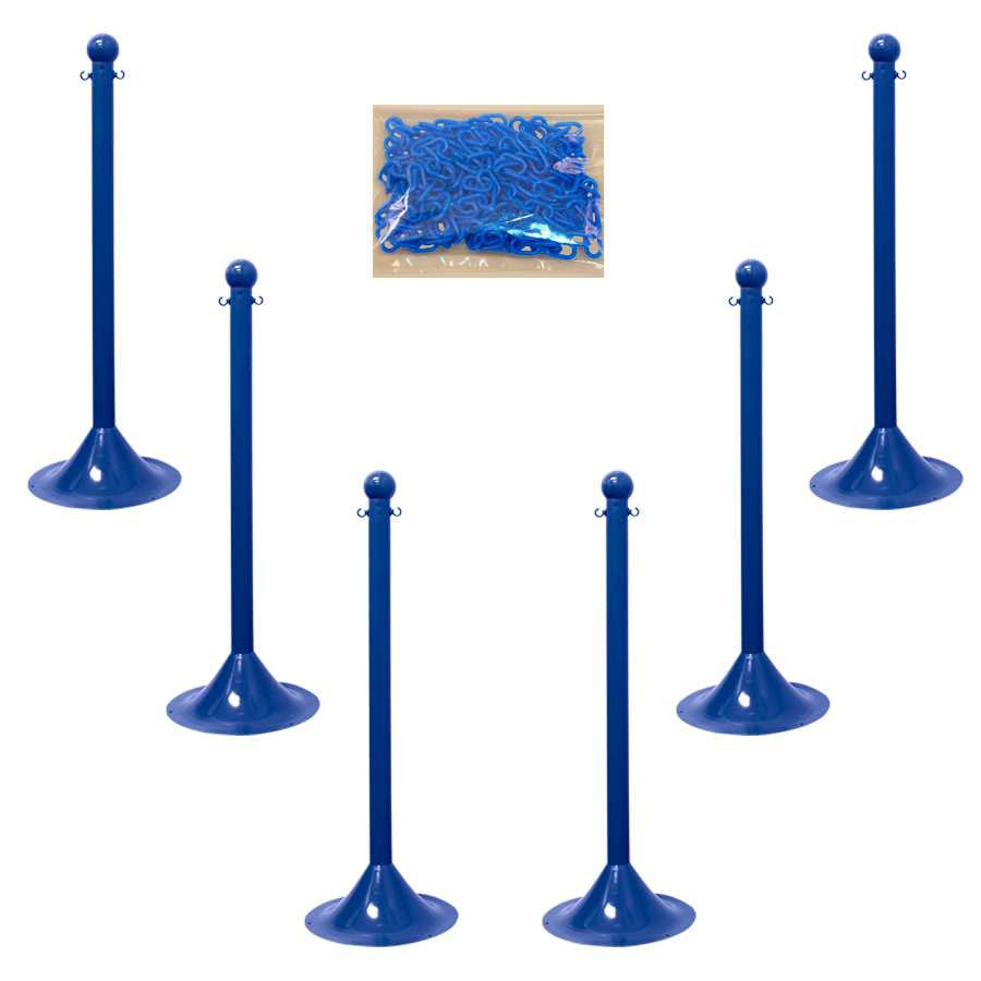 2" Light Duty Plastic Stanchion and Chain Kit Plastic Stanchion Bundles & Kits Epic Crowd Control