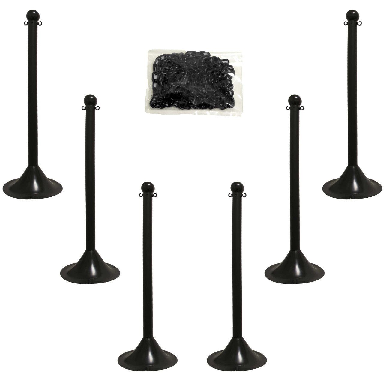 2" Light Duty Plastic Stanchion and Chain Kit Plastic Stanchion Bundles & Kits Epic Crowd Control