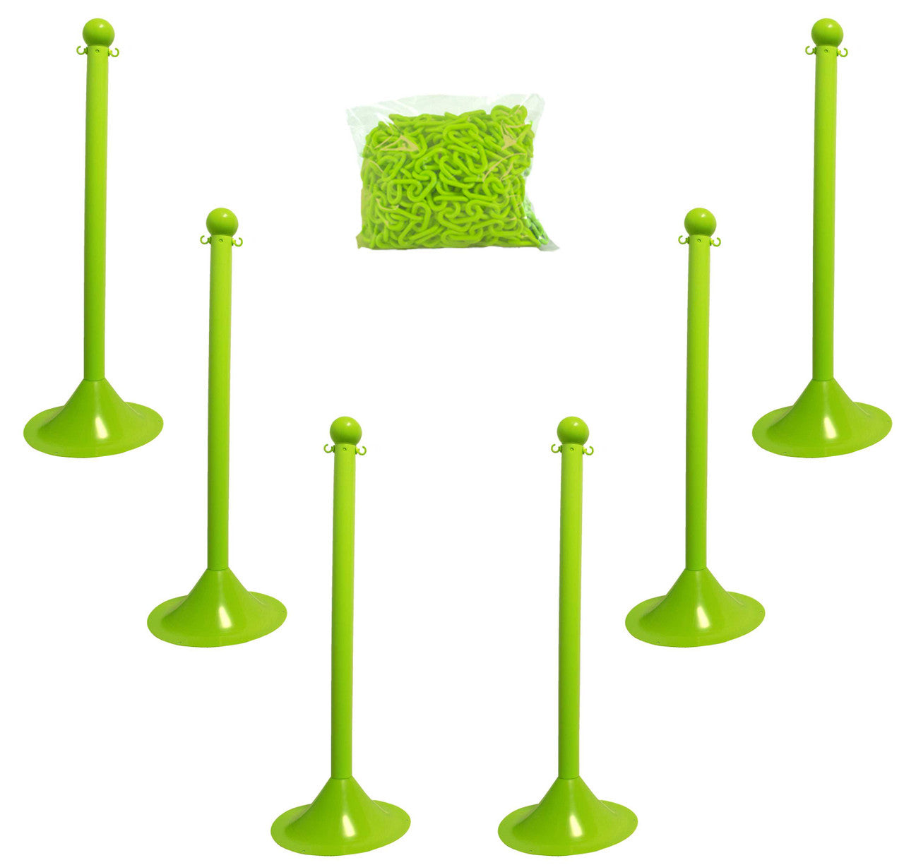 2" Light Duty Plastic Stanchion and Chain Kit Plastic Stanchion Bundles & Kits Epic Crowd Control