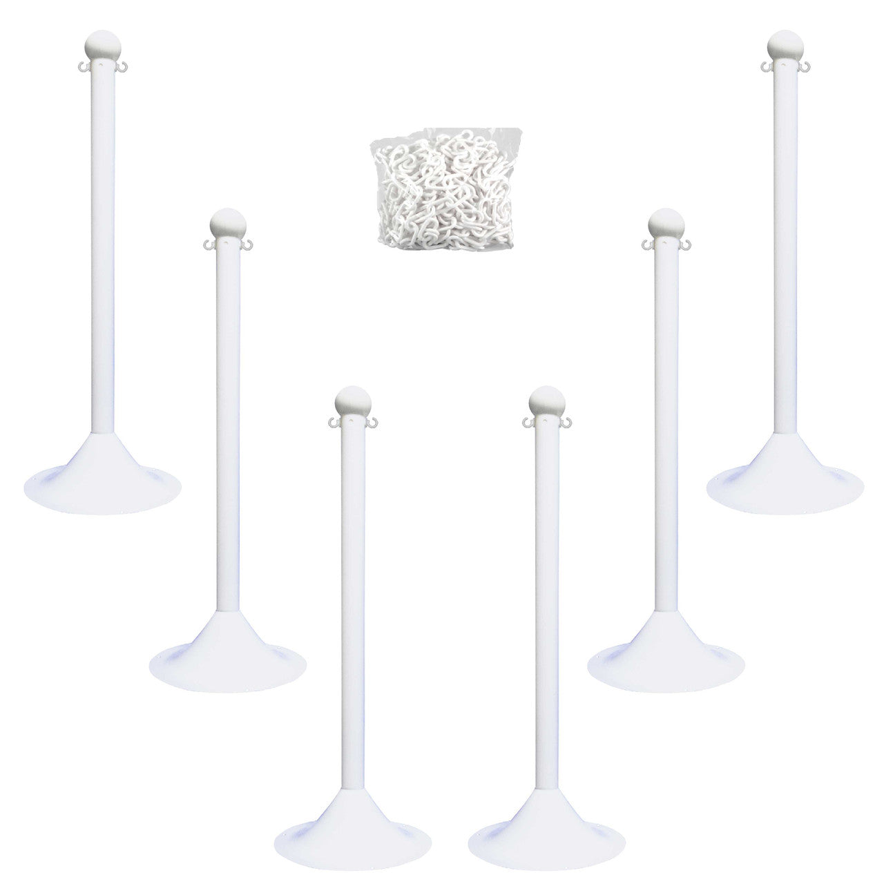 2" Light Duty Plastic Stanchion and Chain Kit Plastic Stanchion Bundles & Kits Epic Crowd Control