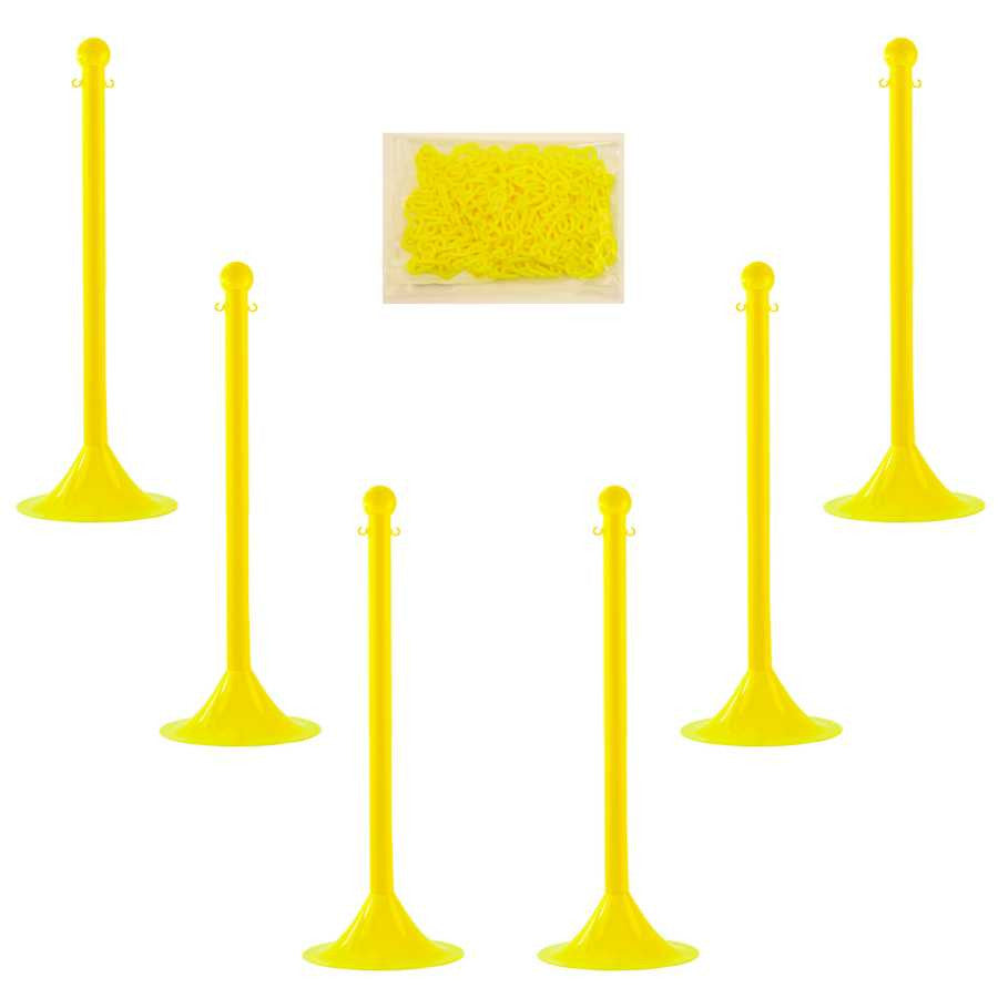 2" Light Duty Plastic Stanchion and Chain Kit Plastic Stanchion Bundles & Kits Epic Crowd Control