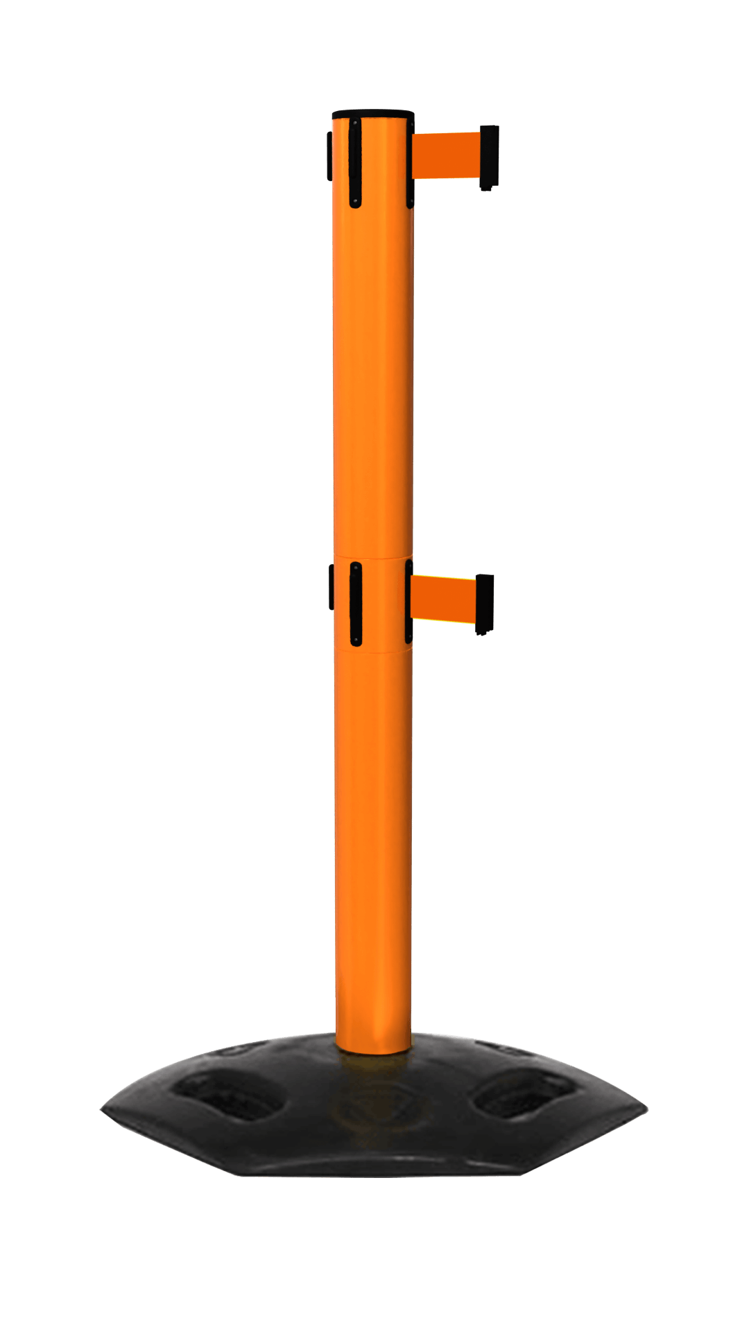Orange Weather Master Twin Safety Retractable Stanchion | 16 Foot Belt