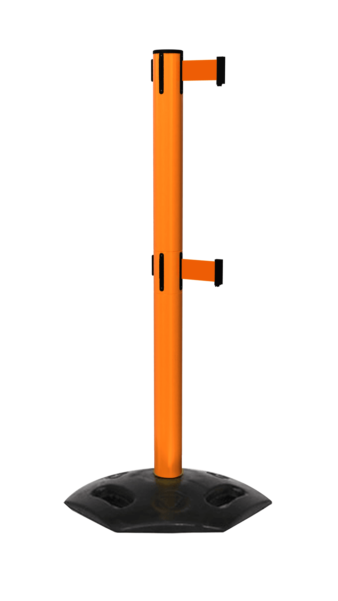 Orange Weather Master Twin Safety Retractable Stanchion | 11 Foot Belt