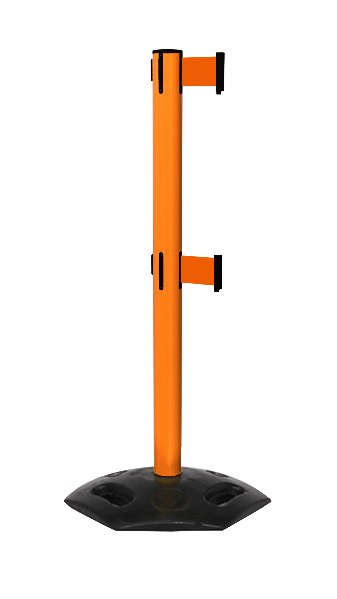 Orange Weather Master Twin Safety Retractable Stanchion | 11 Foot Xtra Belt