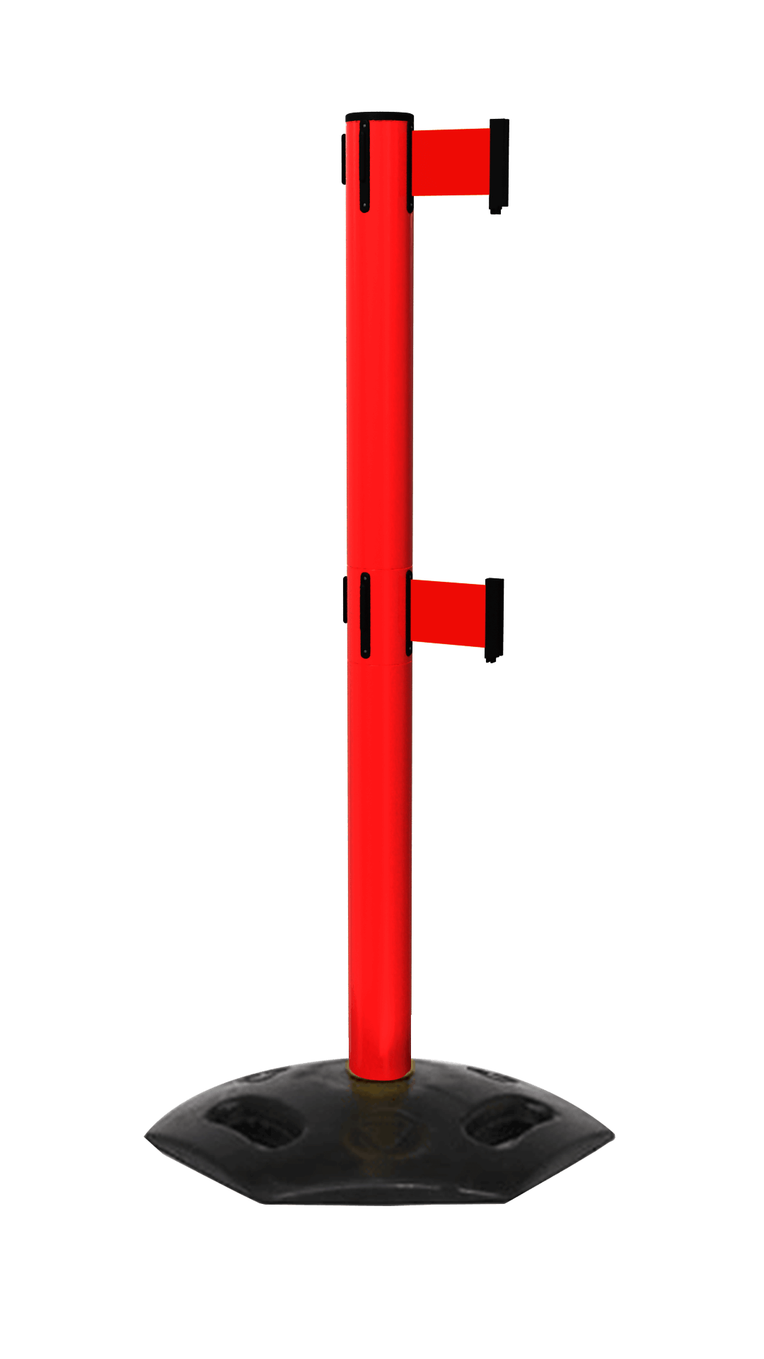 Red Weather Master Twin Safety Retractable Stanchion | 11 Foot Xtra Belt