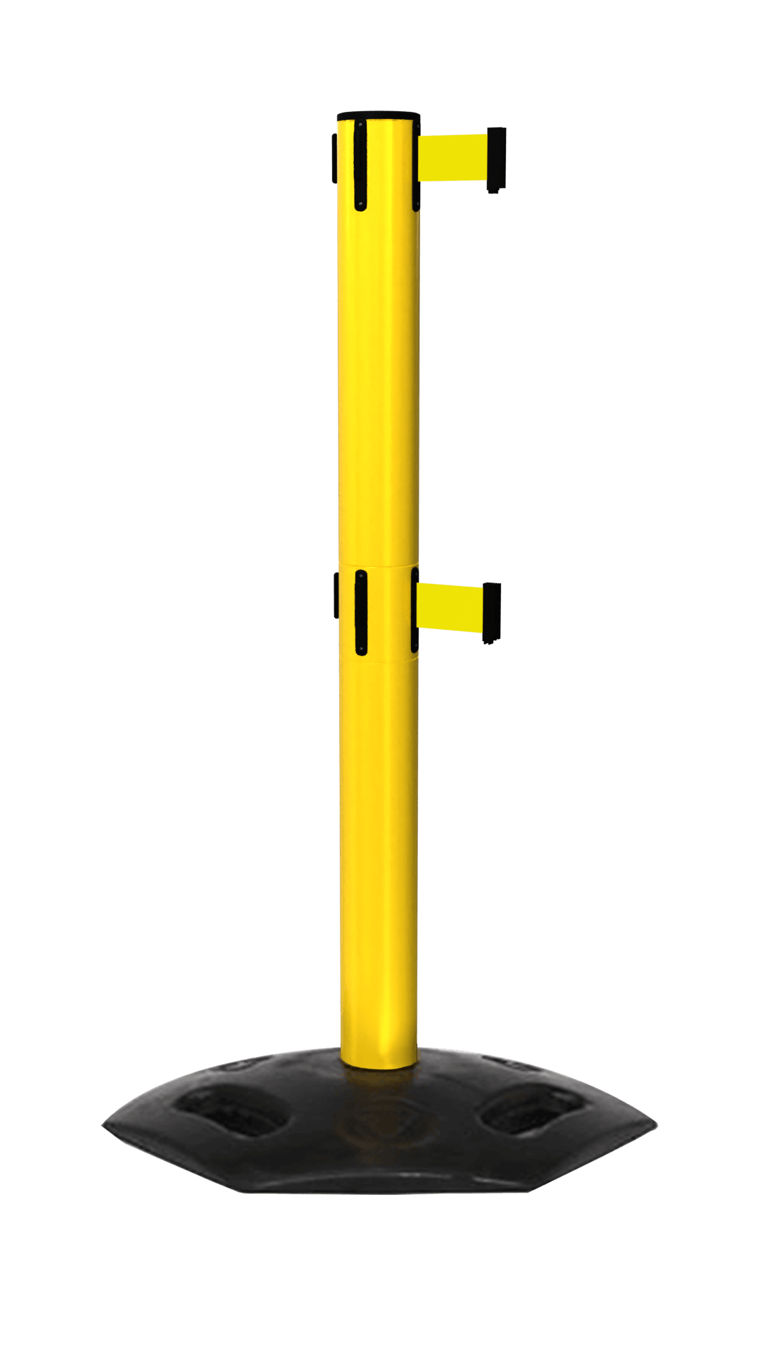 Yellow Weather Master Twin Safety Retractable Stanchion | 16 Foot Belt