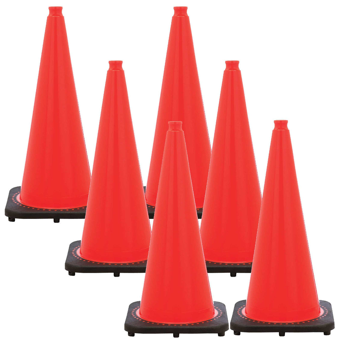 28" Traffic Cones - 6 Pack Traffic Cones and Plastic Chain Kits Epic Crowd Control