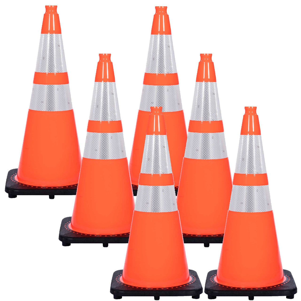 28" Traffic Cones - 6 Pack Traffic Cones and Plastic Chain Kits Epic Crowd Control