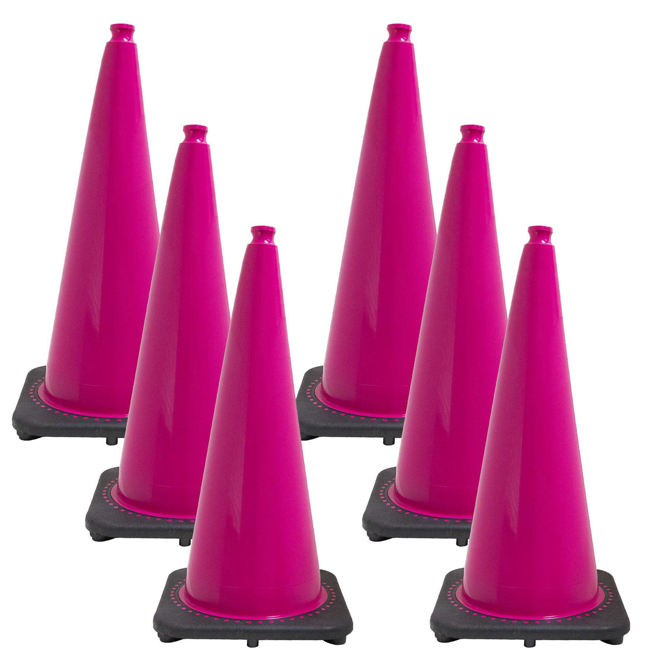 28" Traffic Cones - 6 Pack Traffic Cones and Plastic Chain Kits Epic Crowd Control