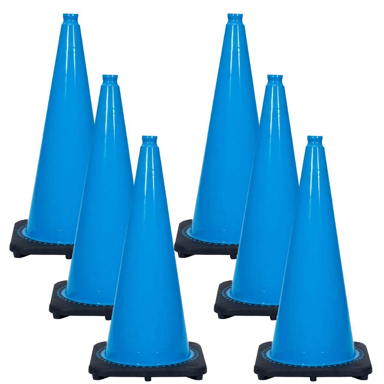 28" Traffic Cones - 6 Pack Traffic Cones and Plastic Chain Kits Epic Crowd Control