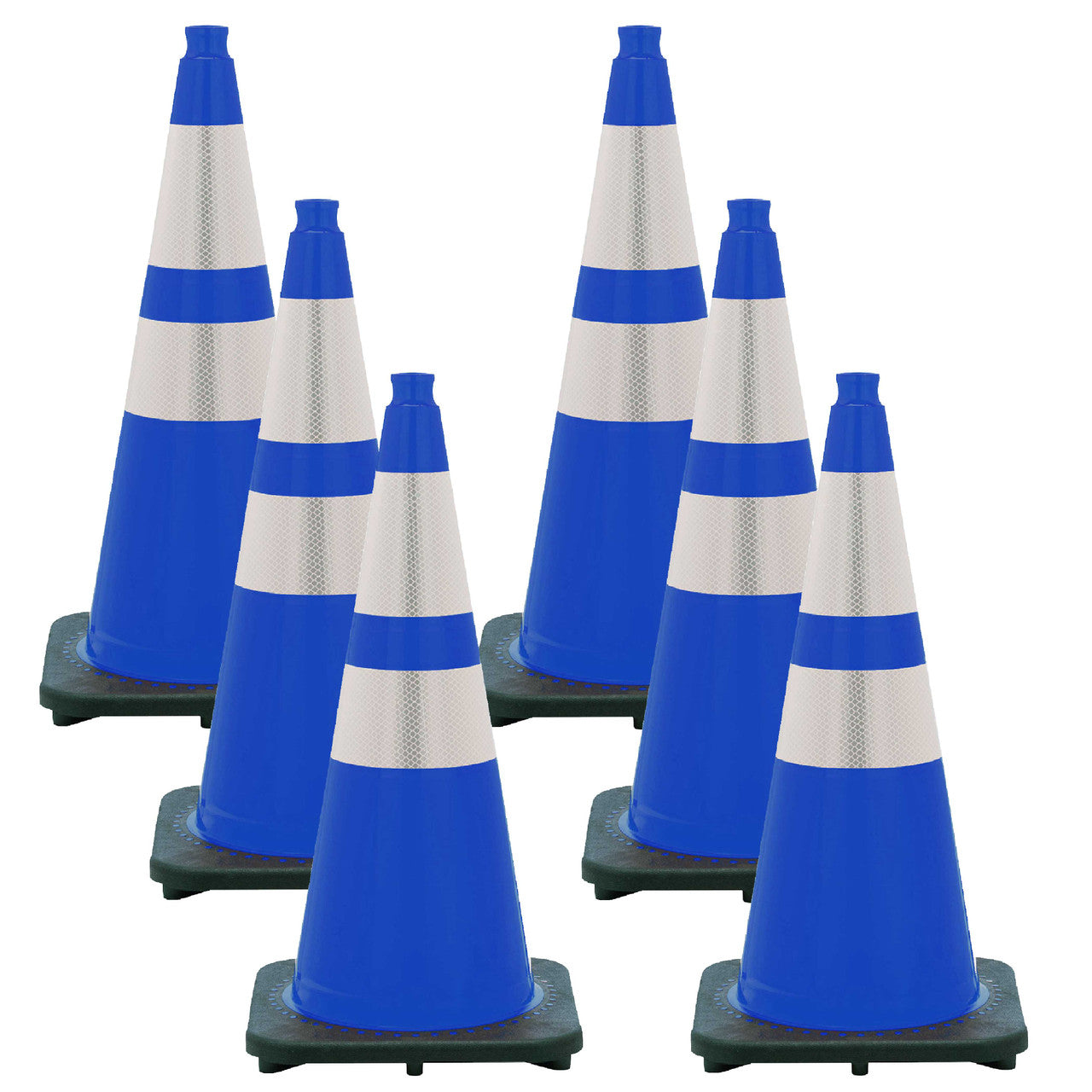 28" Traffic Cones - 6 Pack Traffic Cones and Plastic Chain Kits Epic Crowd Control