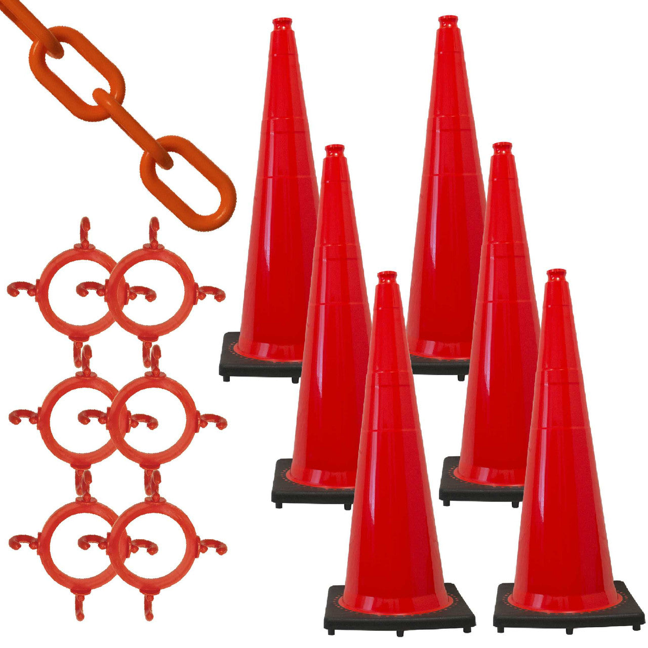 36" Traffic Cone and Chain Kit Traffic Cones and Plastic Chain Kits Epic Crowd Control