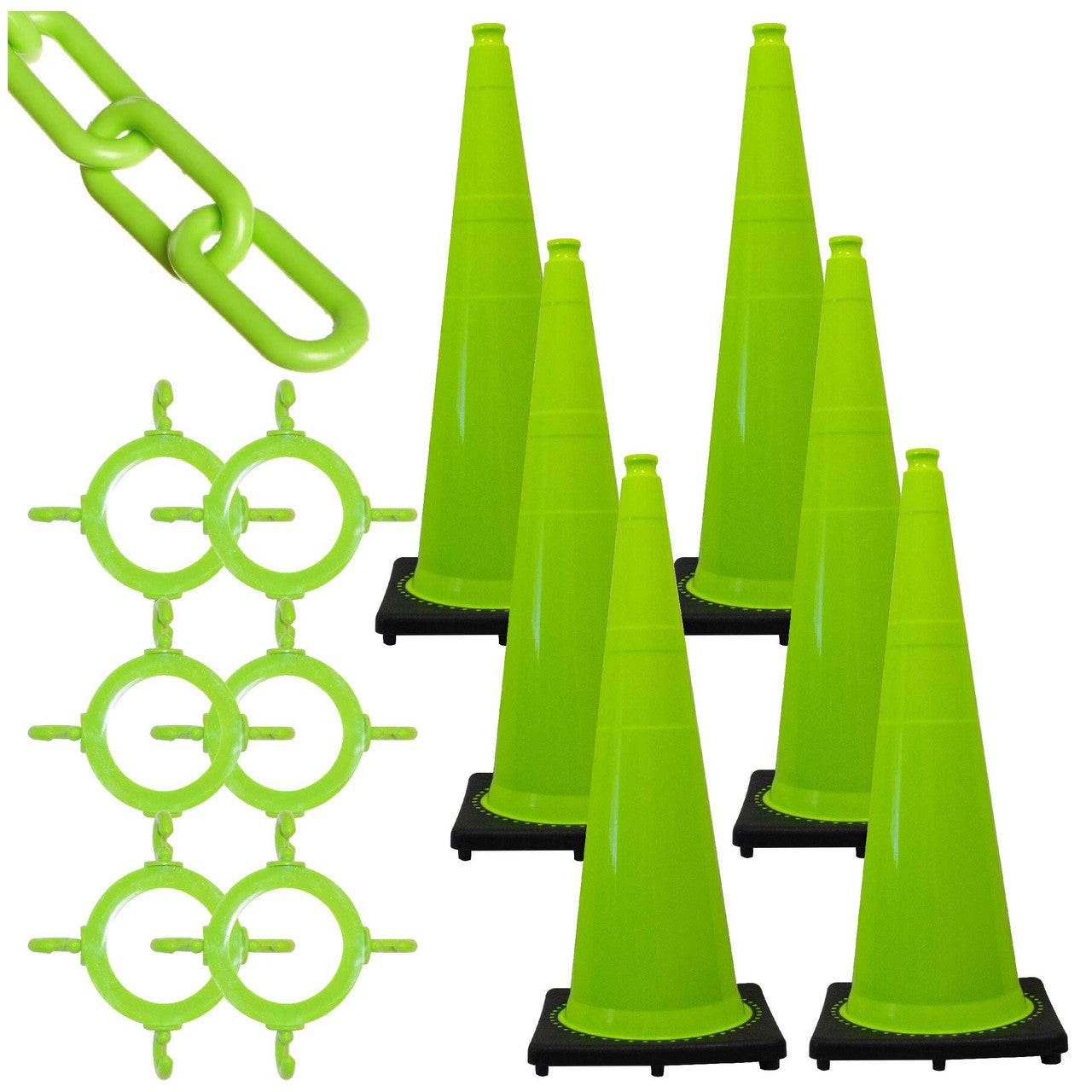 36" Traffic Cone and Chain Kit Traffic Cones and Plastic Chain Kits Epic Crowd Control