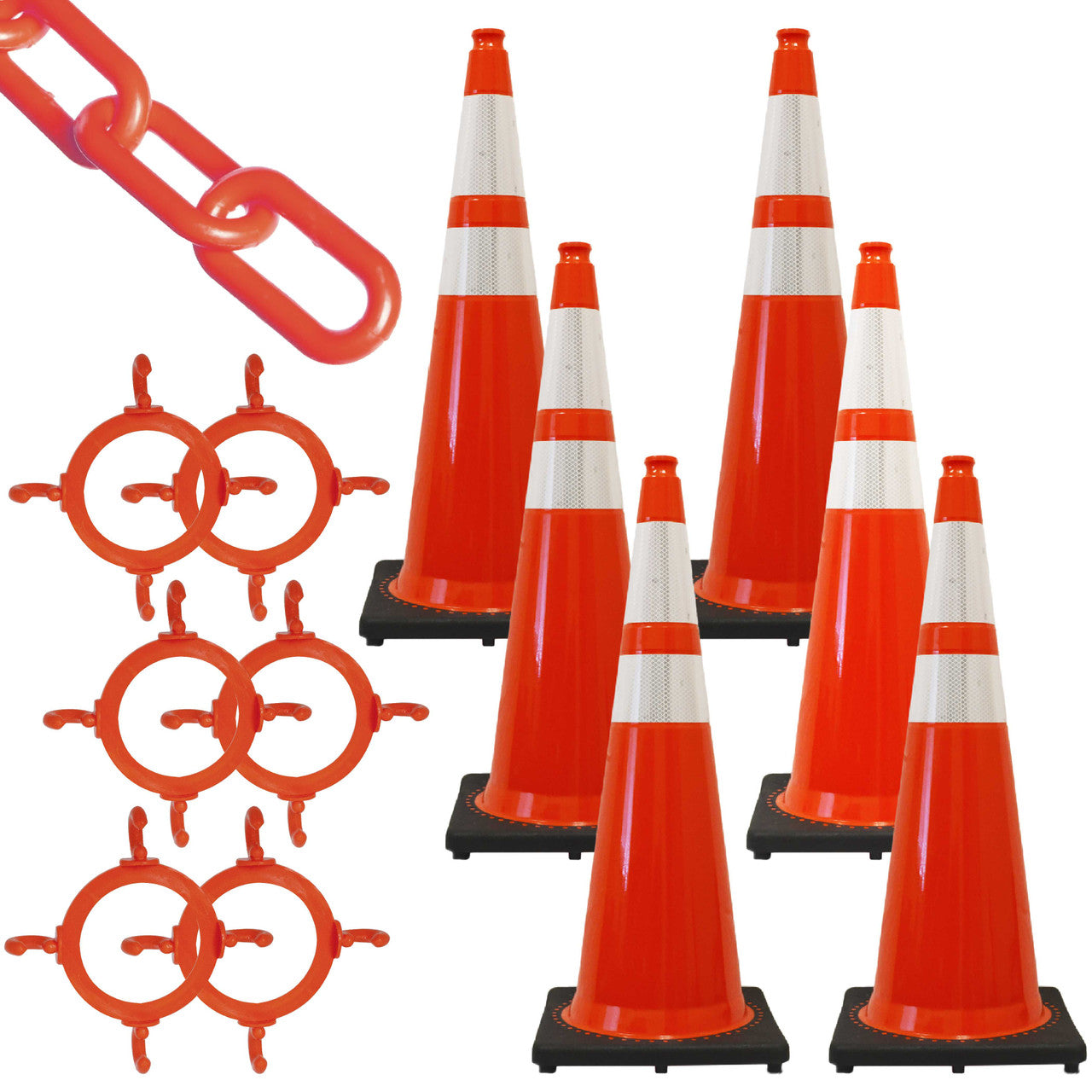 36" Traffic Cone and Chain Kit Traffic Cones and Plastic Chain Kits Epic Crowd Control