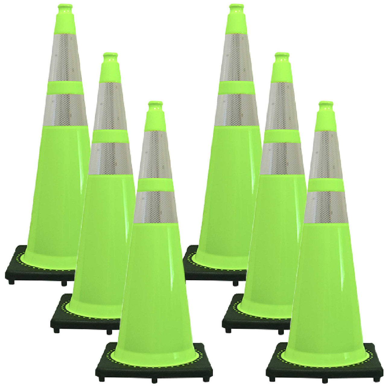 36" Traffic Cones - 6 Pack Traffic Cones and Plastic Chain Kits Epic Crowd Control