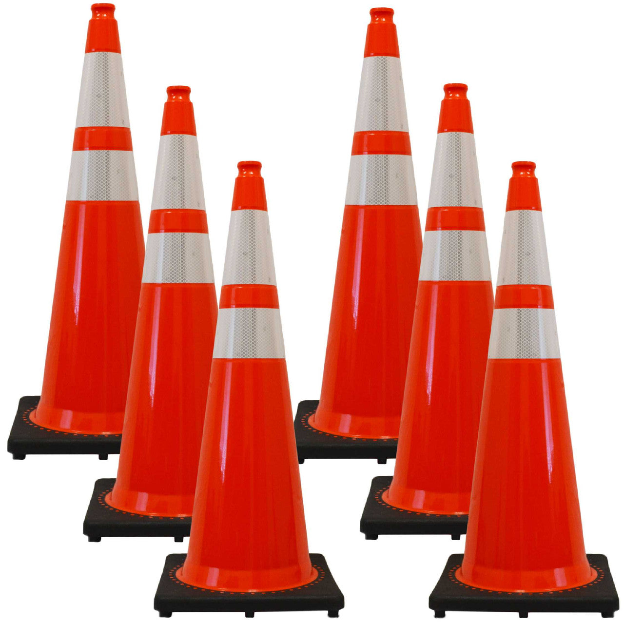36" Traffic Cones - 6 Pack Traffic Cones and Plastic Chain Kits Epic Crowd Control
