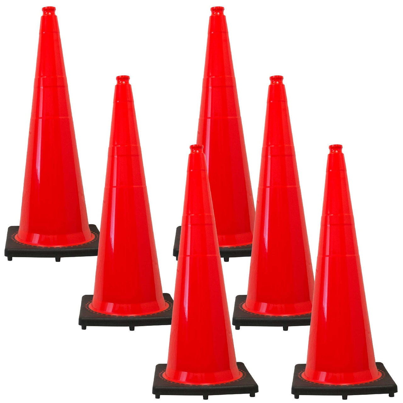 36" Traffic Cones - 6 Pack Traffic Cones and Plastic Chain Kits Epic Crowd Control