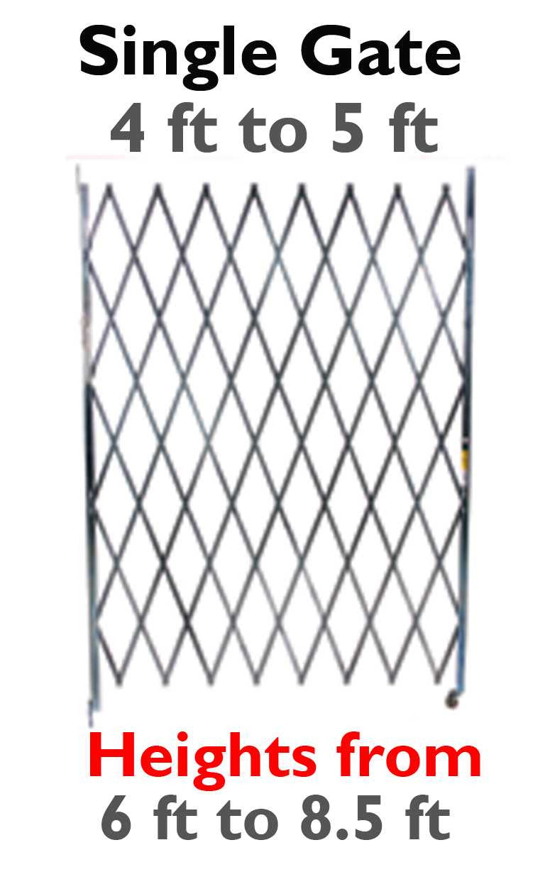 4-5 Foot Wide Single Fixed Gate Accordion Gates Epic Crowd Control