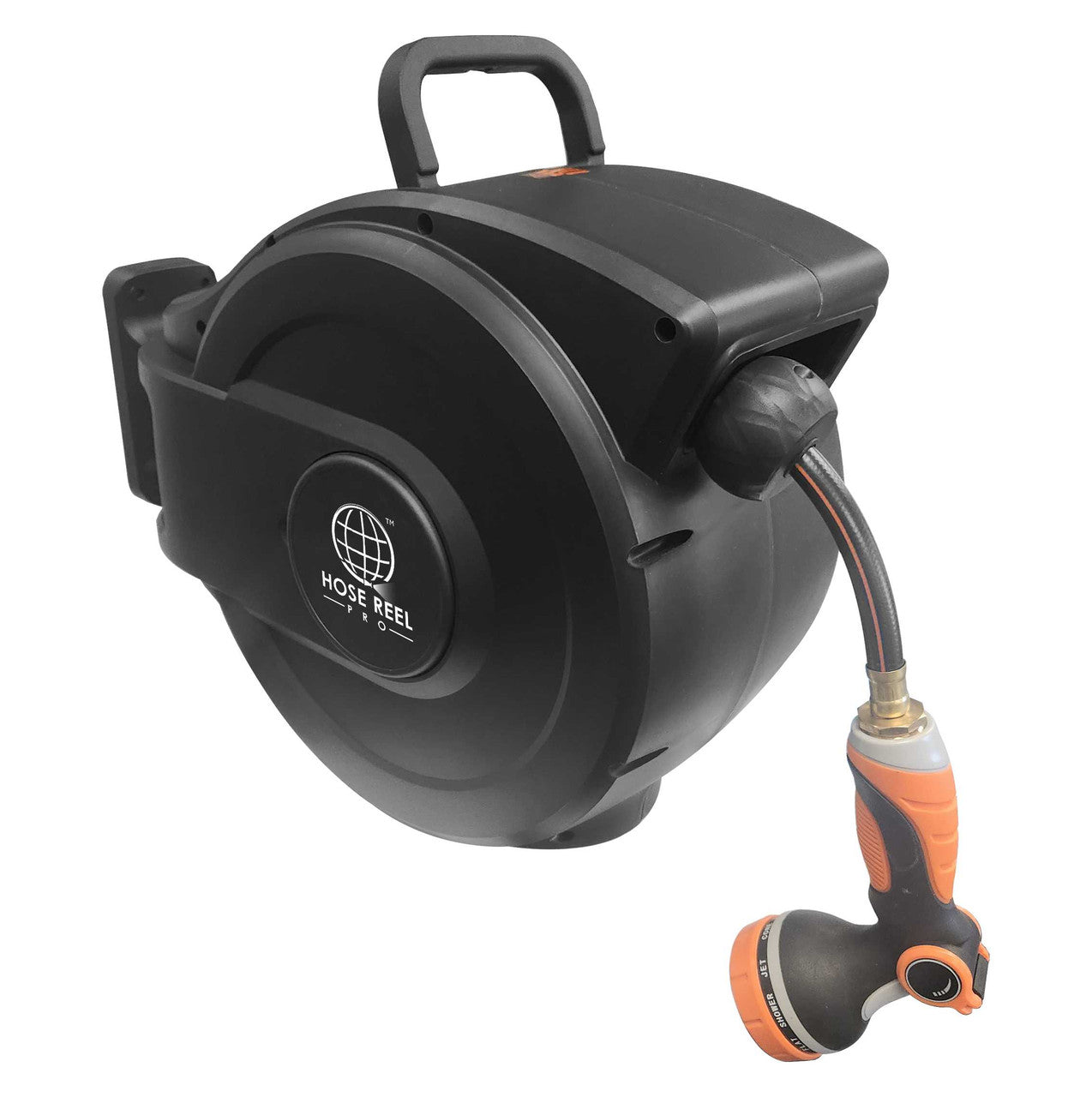 50 FT Garden Hose Reel - Black Retractable Hoses and Cords Epic Crowd Control