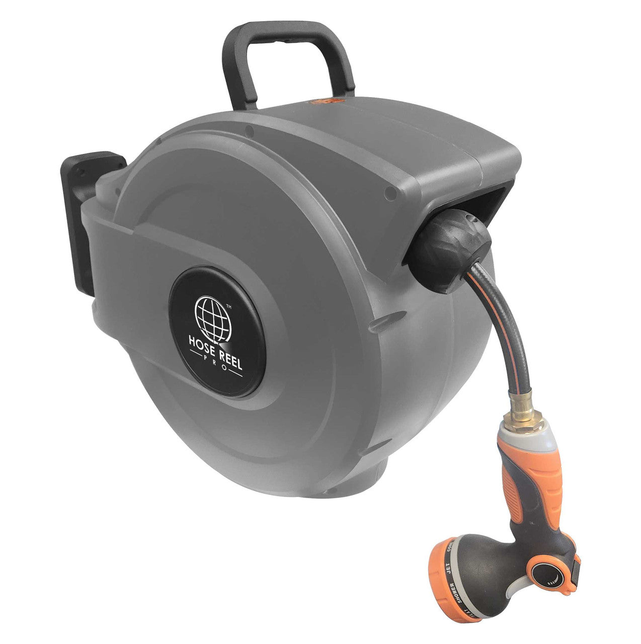 50 FT Garden Hose Reel - Grey Retractable Hoses and Cords Epic Crowd Control