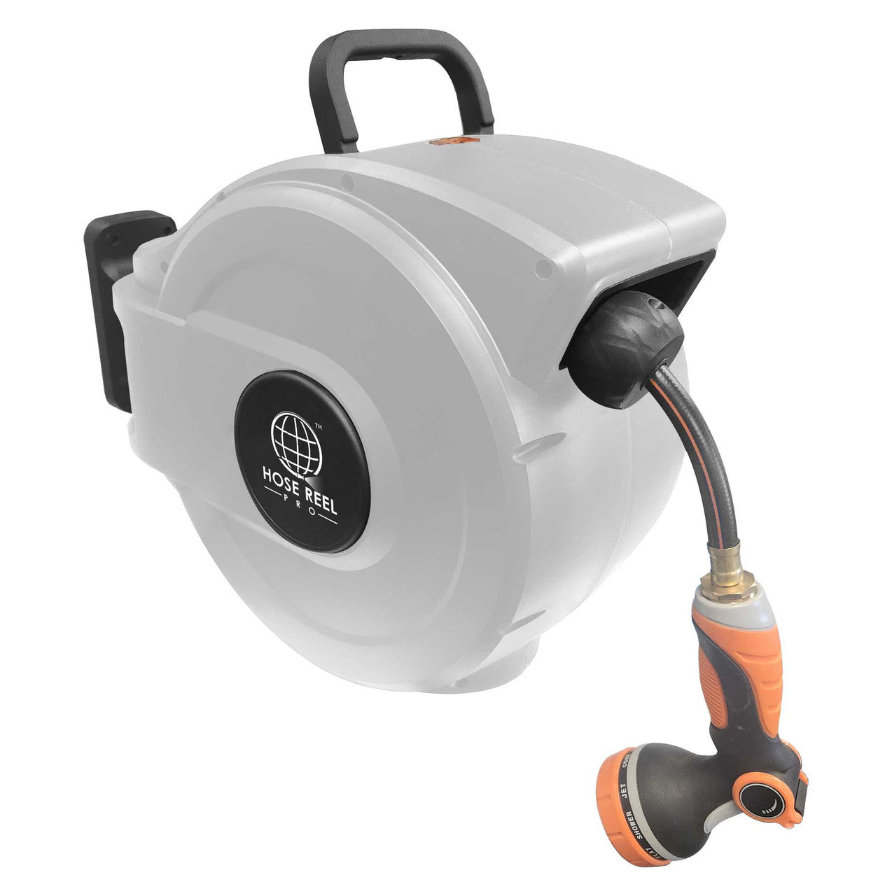 50 FT Garden Hose Reel - White Retractable Hoses and Cords Epic Crowd Control