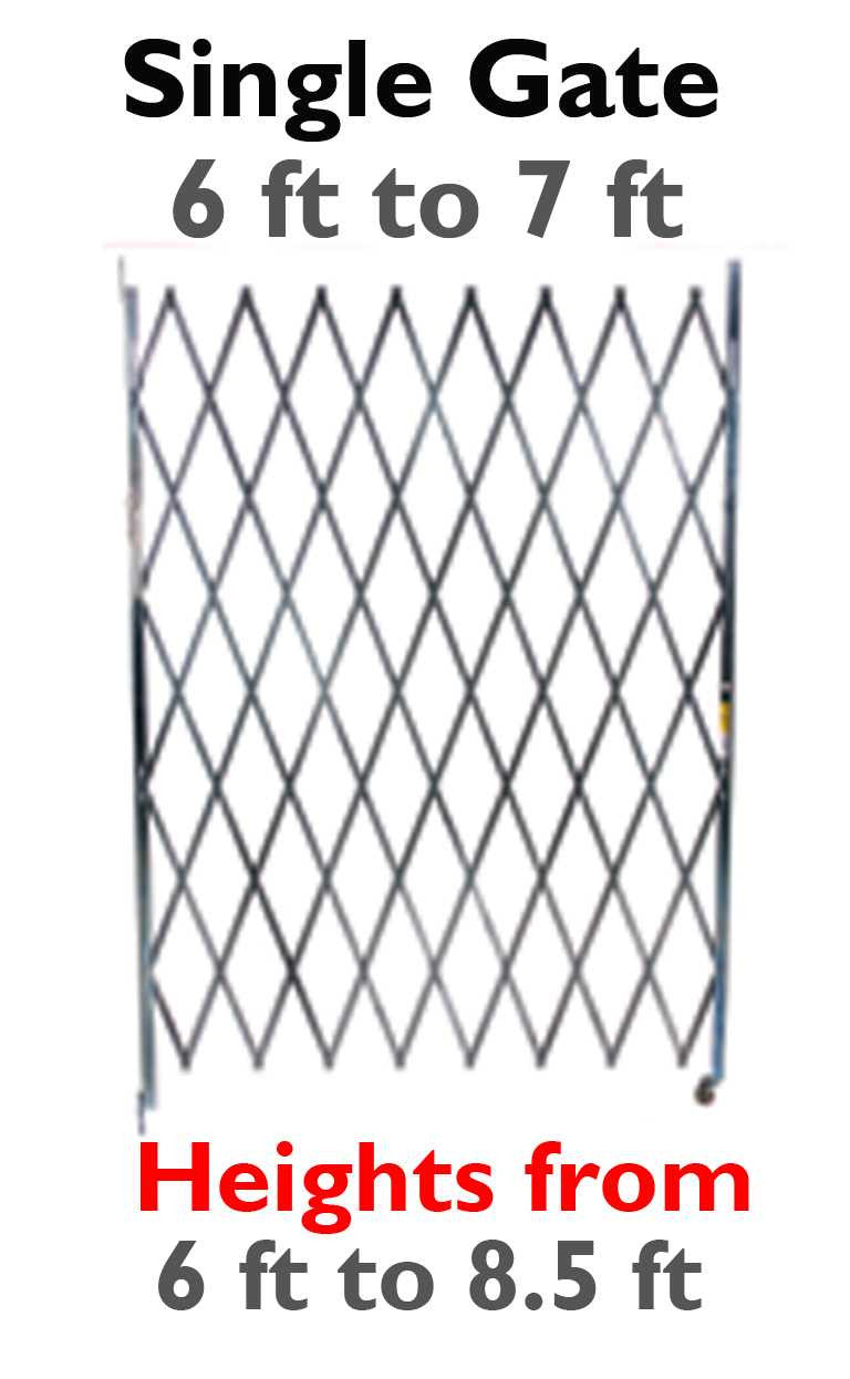 6-7 Foot Wide Single Fixed Gate Accordion Gates Epic Crowd Control