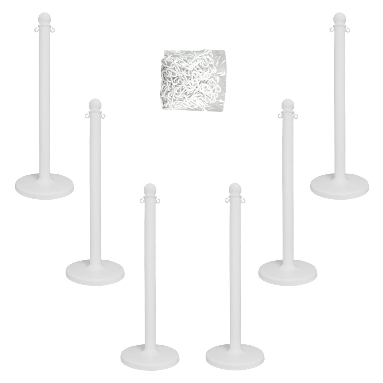 2.5" Light Duty Plastic Stanchion and Chain Kit