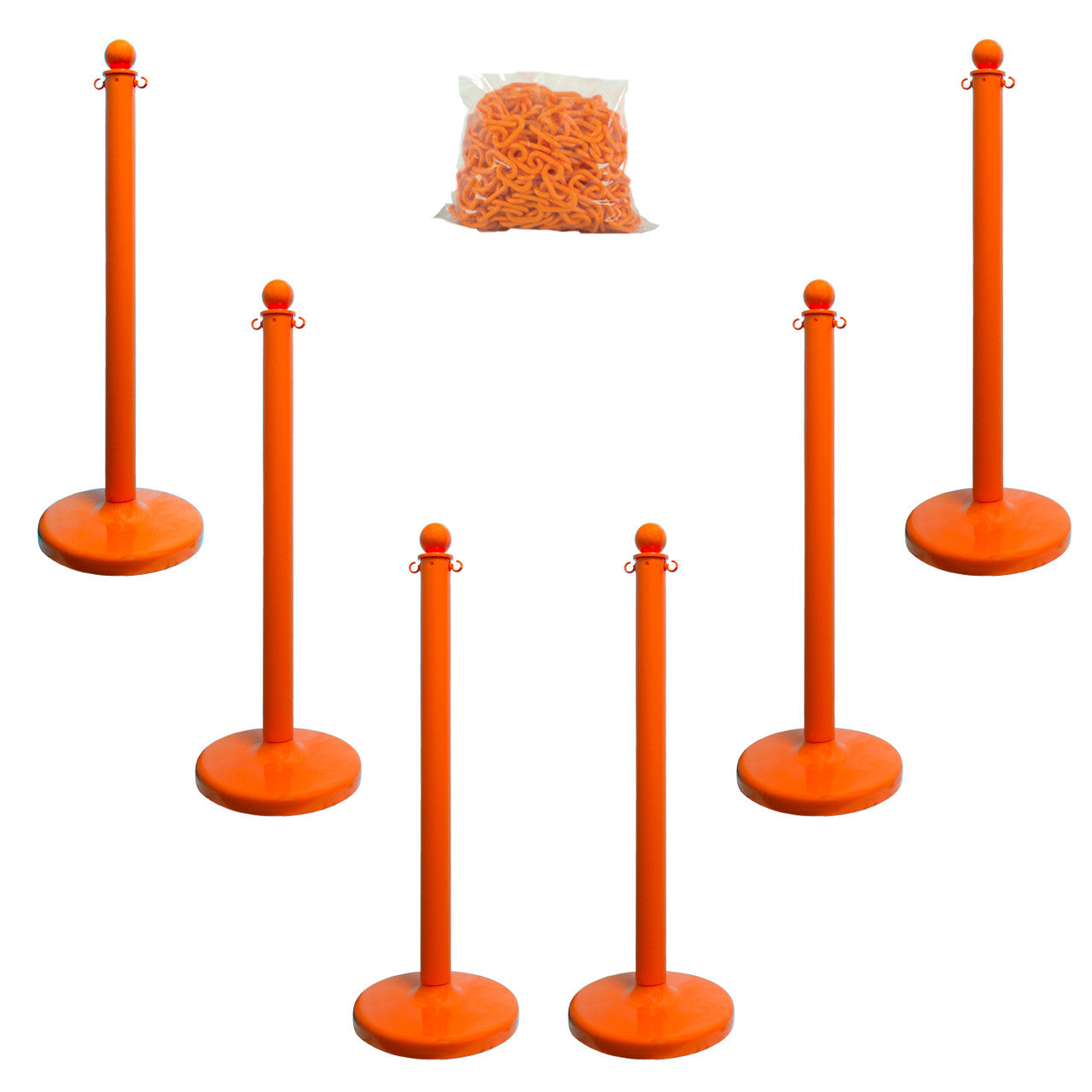 2.5" Light Duty Plastic Stanchion and Chain Kit