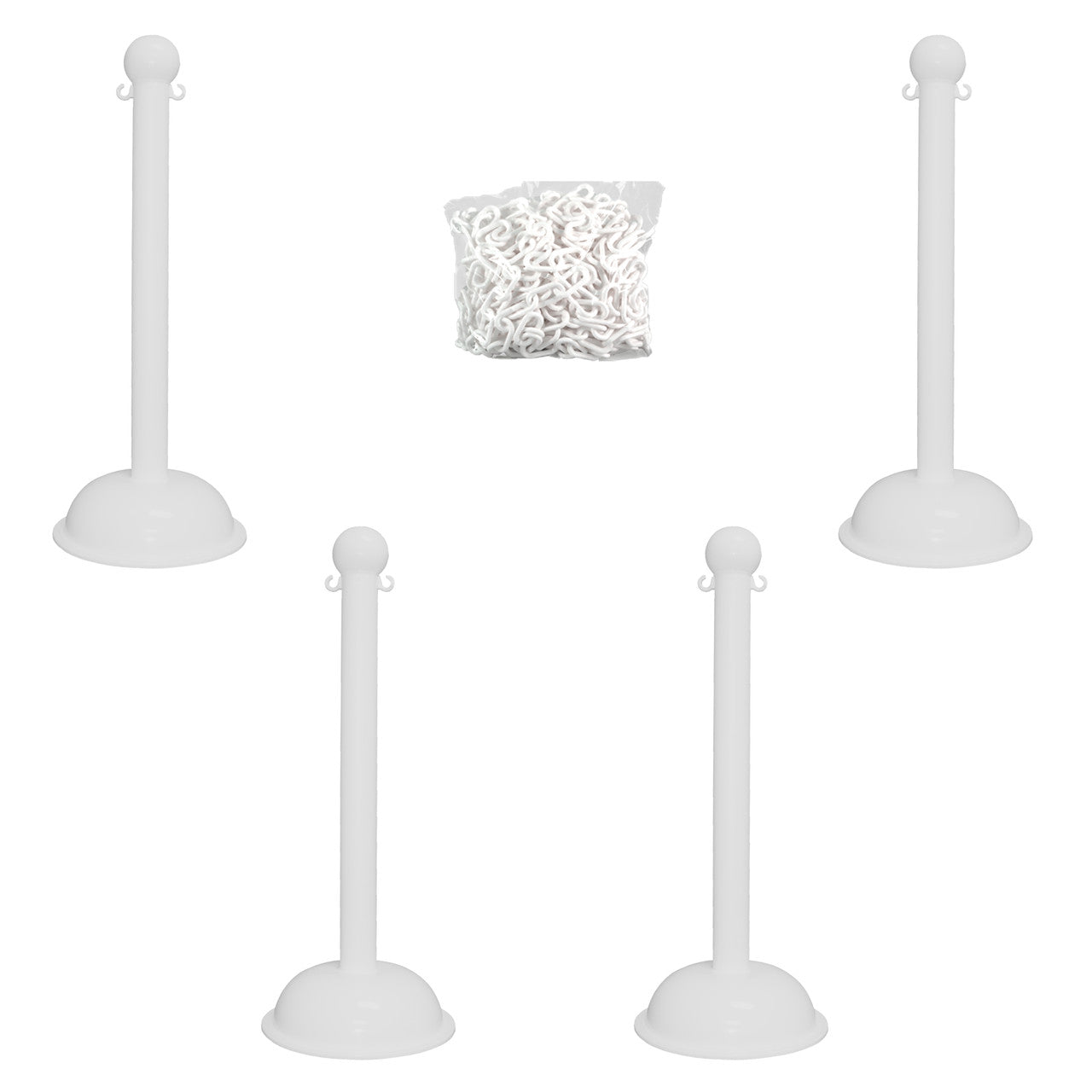 3" Heavy Duty Plastic Stanchion and Chain Kit